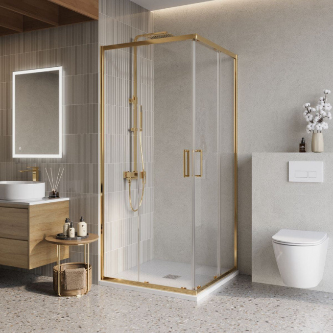 Душевой уголок BELBAGNO LUCE-A-2-80-C-ORO Душевой уголок BELBAGNO LUCE-A-2-80-C-ORO