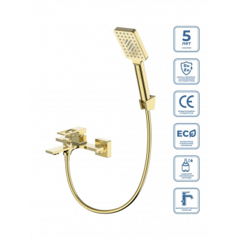 Смеситель для ванны и душа BELBAGNO LUC-VASM-ORO