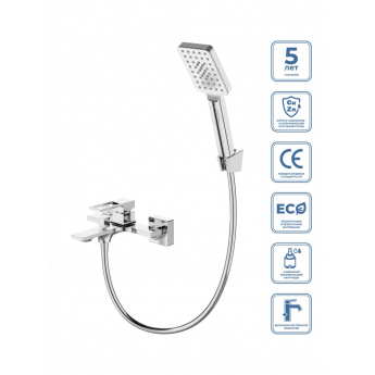 Смеситель для ванны и душа BELBAGNO LUCE LUC-VASM LUC-VASM-CRM хром