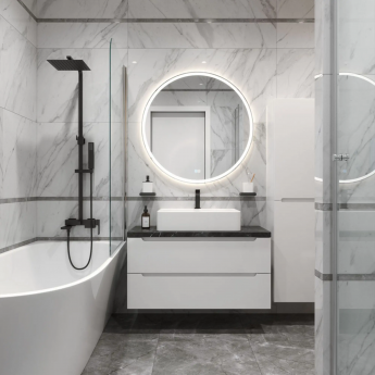 Тумба Bianco Lucido 100 см BELBAGNO ETNA ETNA100BL-KEPMNO-1338-SET